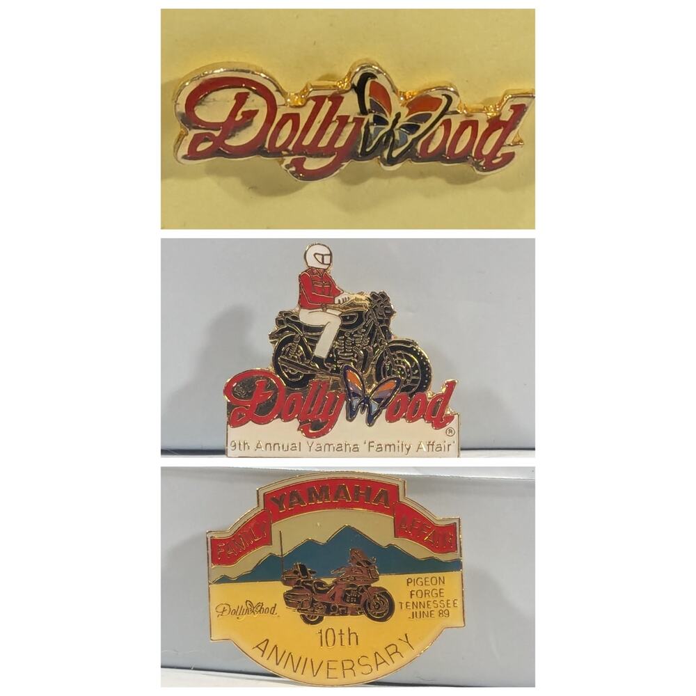 Dollywood souvenir lapel pins Yamaha family affair motorcycle biker rally pin